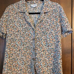 JH Collectibles Men's Floral Button Down Shirt - Brown and Blue